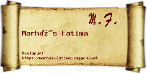 Marhás Fatima névjegykártya